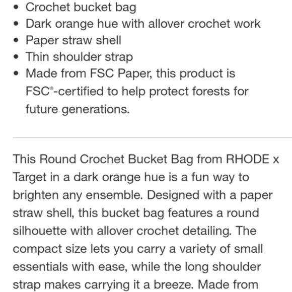 Crochet Bucket Bag Rhode × Target
Orange NWT - Picture 3 of 8
